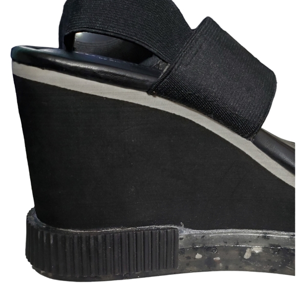 NWT Cool planet steve madden miran strappy platform wedge sandals black white - Picture 14 of 16